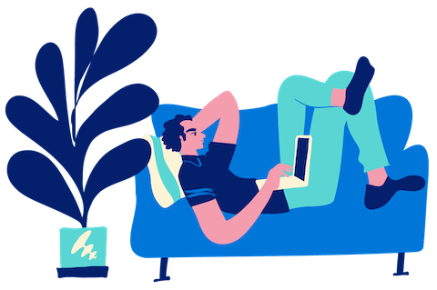 Grafik människa på soffa